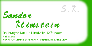 sandor klimstein business card